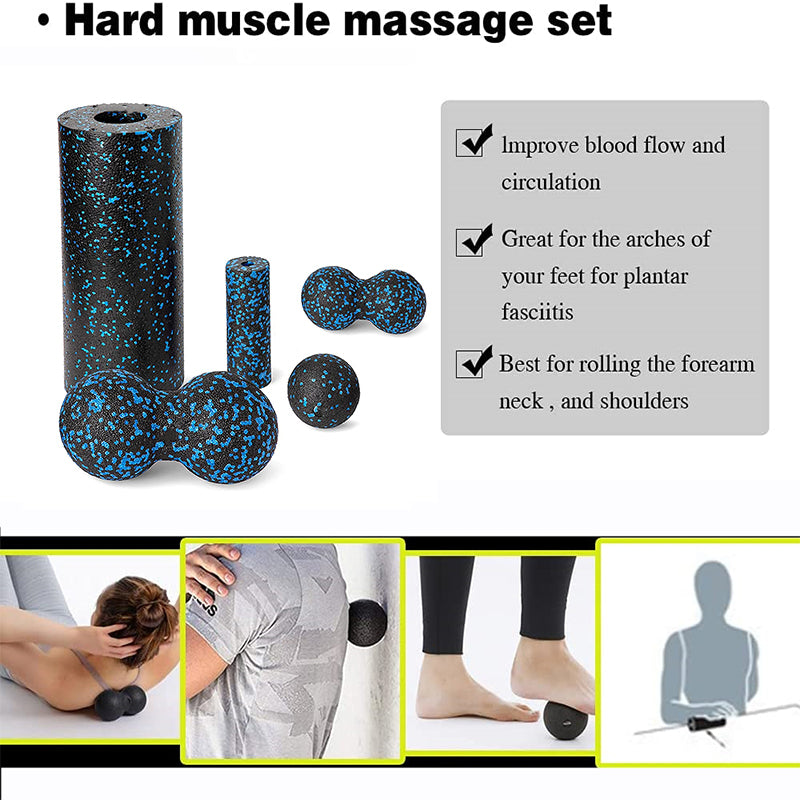Premium EPP Fascia Massage Foam Rollers & Fitness Balls Set for Deep Tissue, Trigger Point Relief, Muscle Recovery, Yoga