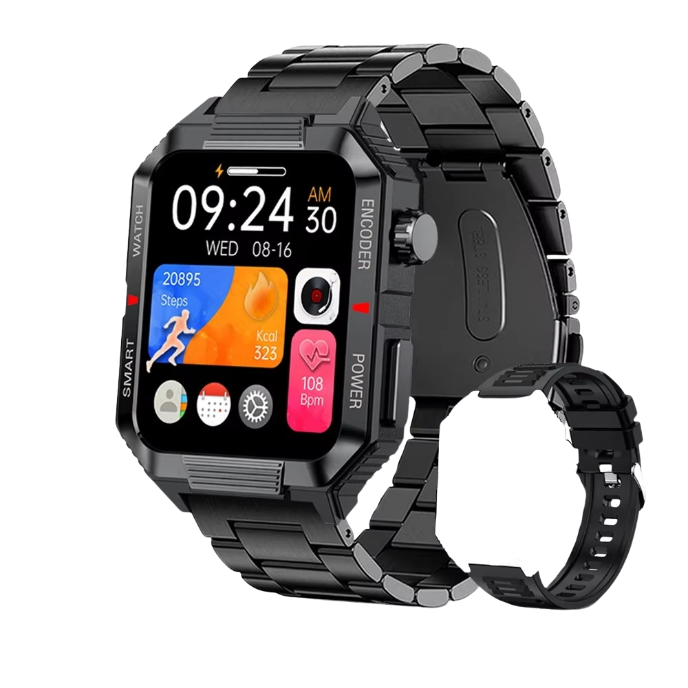 Luxury NFC GPS Smartwatch – 1.99" AMOLED Screen with Bluetooth Calling, 120+ Sports Modes, Weather Data, and Waterproof 