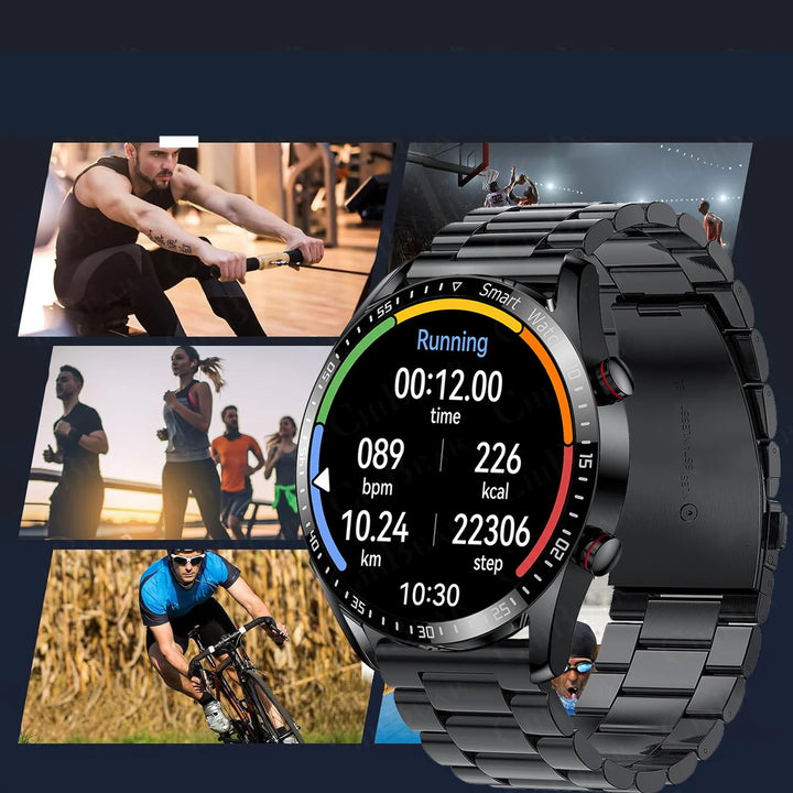Premium Smartwatch for Men – Bluetooth Calling, 390mAh Battery, IP68 Waterproof, Fitness & Health Tracking, Music Player, 