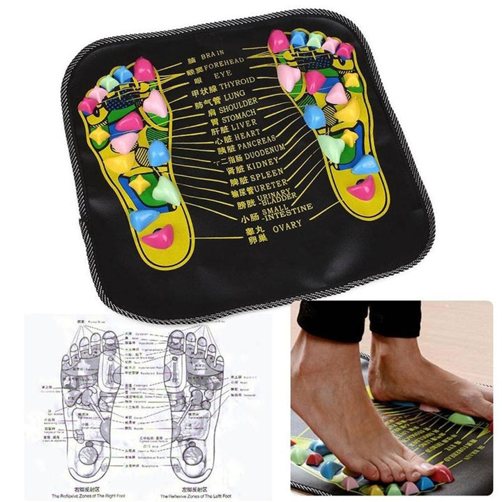 High-Quality Foot Massage Mat, 35x35cm Acupressure Pebble Yoga Mat for Body Pain Relief, Toe Pressure, Health & Fitness, 