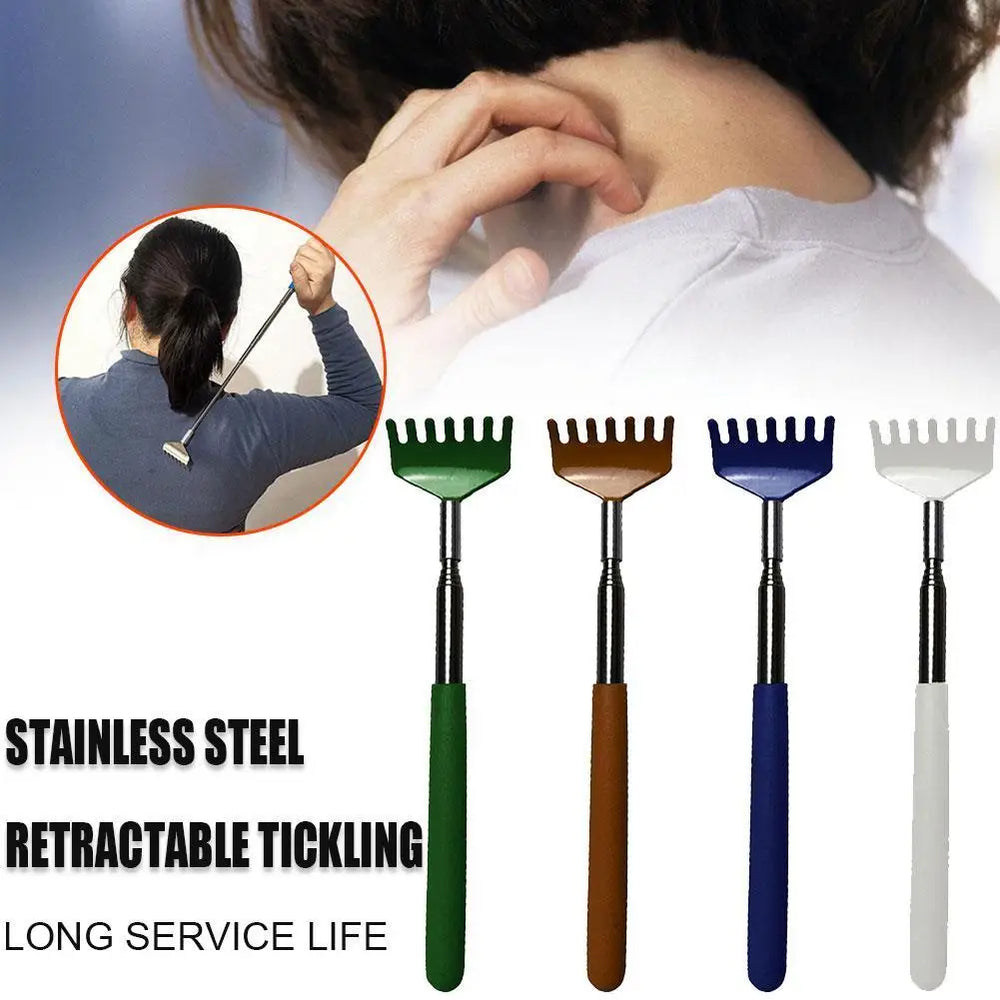 High Quality Telescopic Back Scratcher - Stainless Steel Extendable Back Massager Tool with Hand-Shaped End, Adjustable