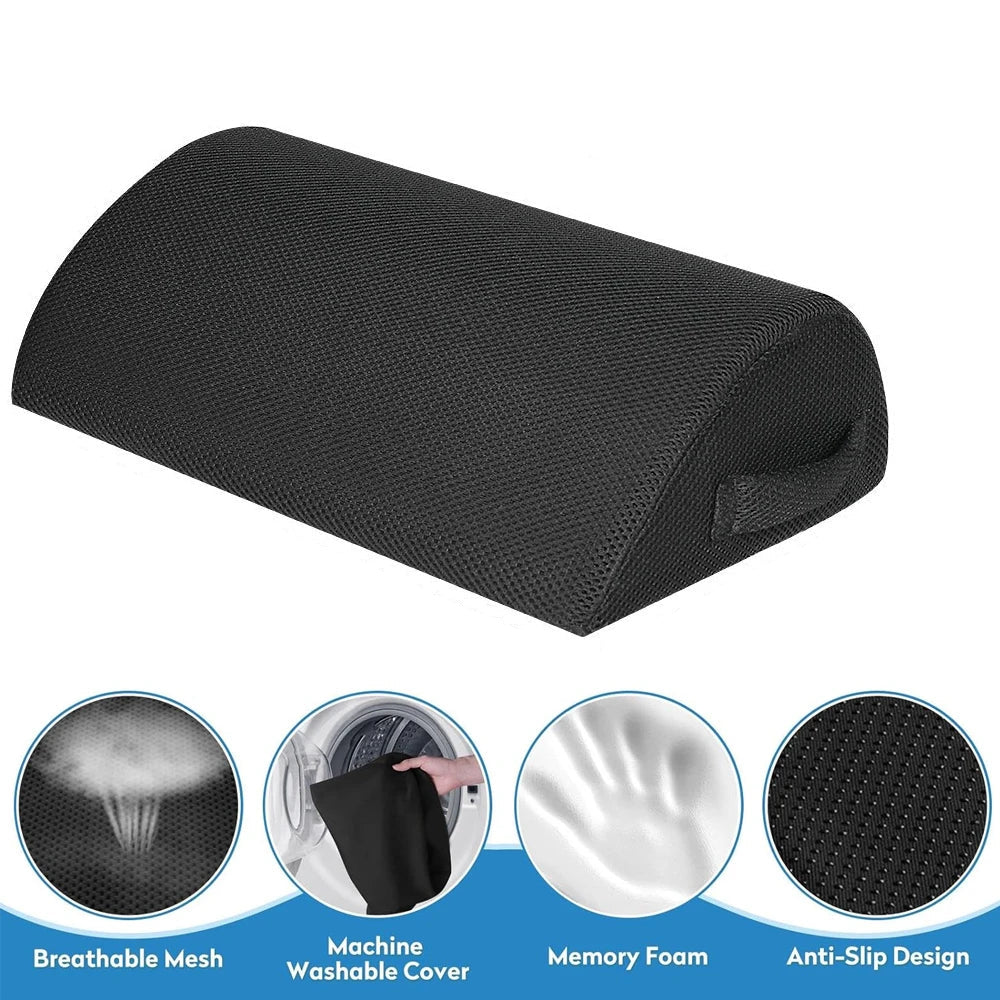 Premium Adjustable Memory Foam Under Desk Foot Rest for Office Chair & Gaming, Ergonomic Support for Back, Hip, Knee, 
