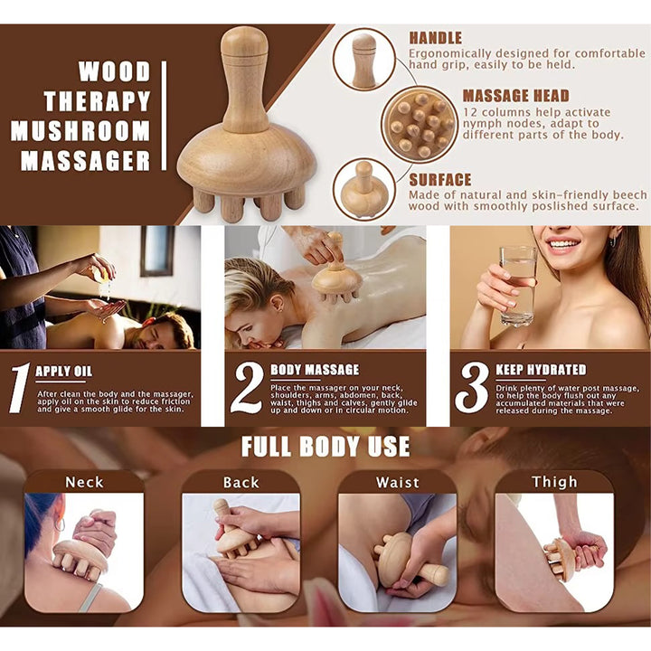 Premium Wooden Therapy Massage Tools – Complete Set for Body Shaping, Anti-Cellulite, Lymphatic Drainage, and Waist Sculpting, Ergonomic Design for Professional and Home Use - StrengthXPhysiotherapy