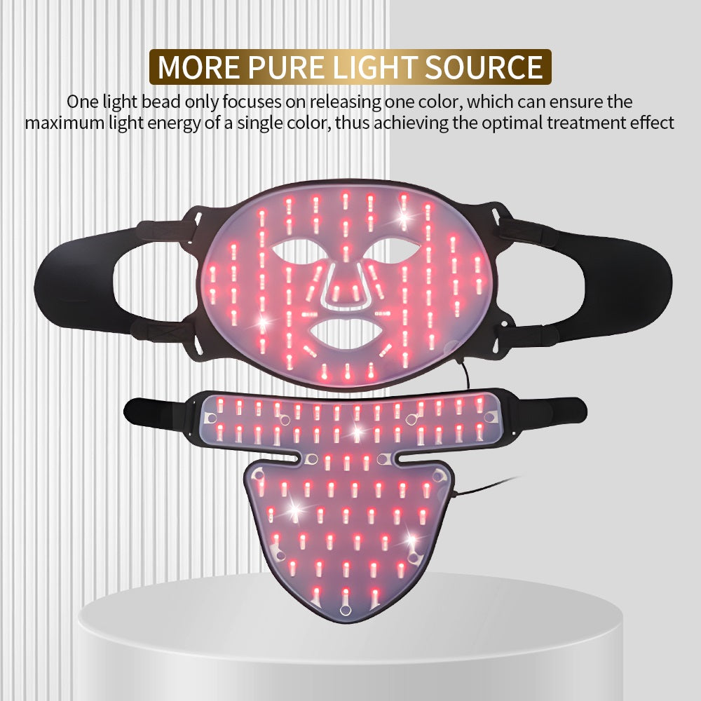 Premium 4 Color LED Light Therapy Mask – Red & Infrared Anti-Aging Silicone Photon Mask, Flexible & Soft Design for Face 