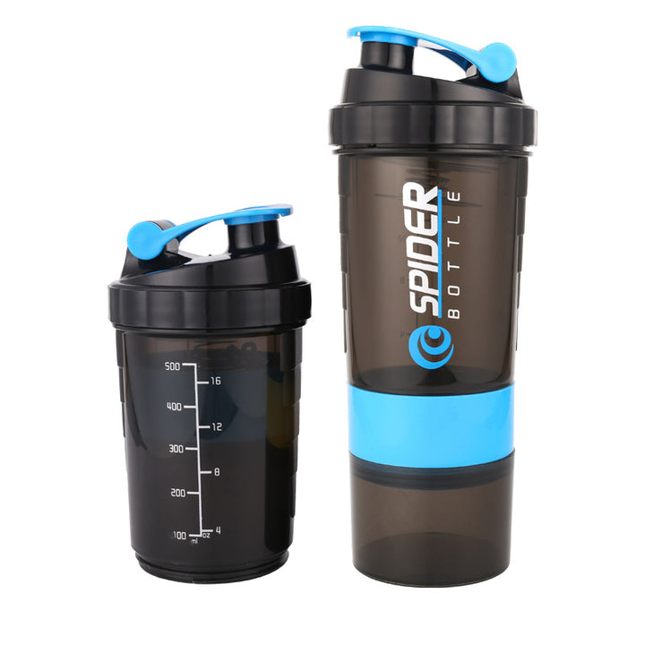 Premium 500ml Portable Protein Shaker Bottle – High Capacity Drinking Container with Powder Case, Plastic Blender for Sports
