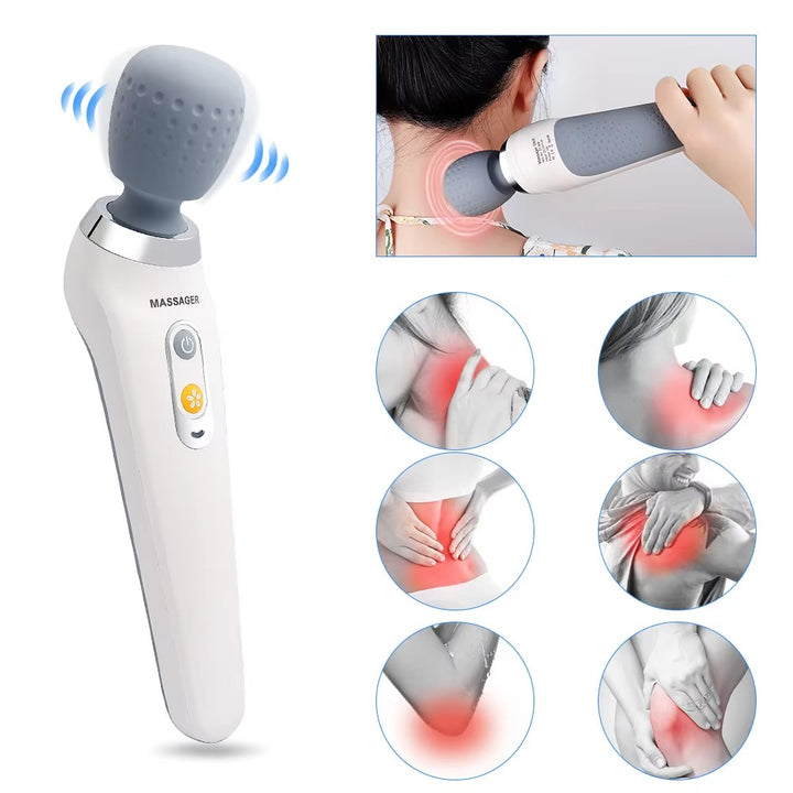 Premium USB Handheld Electric Massager – High Frequency Vibration Wand for Neck, Back, and Muscle Pain Relief, Deep Tissue Massage Machine with 5 Modes, Cordless Design, and Therapeutic Relief - StrengthXPhysiotherapy