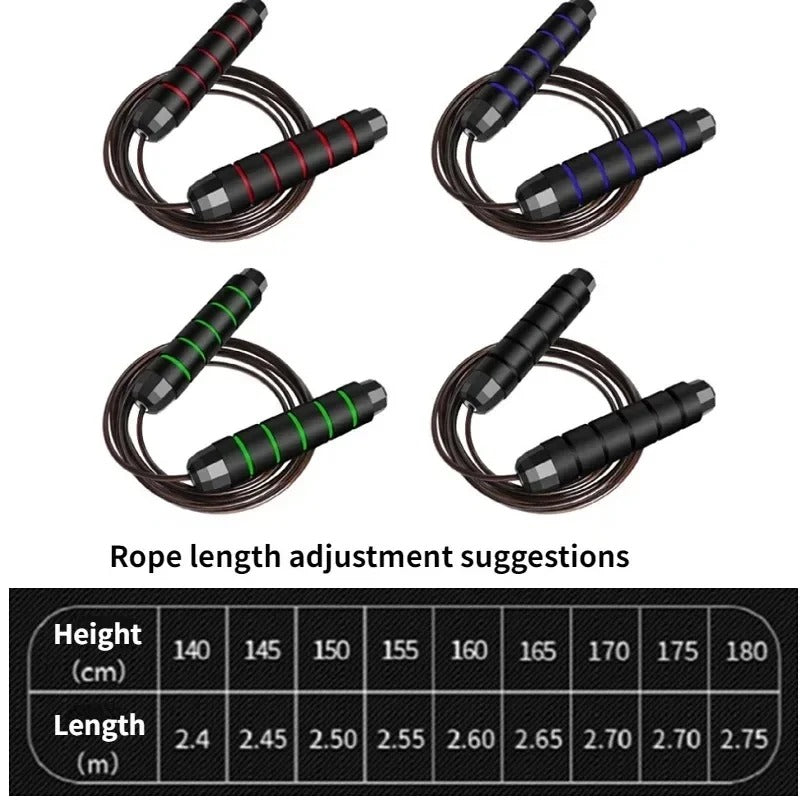 High-Quality Tangle-Free Jump Rope with Ball Bearings – Adjustable 3m Speed Cable Skipping Rope for Gym, Cardio, and Cross Training, Steel Wire with PVC Coating, Non-Slip EVA Handles, Ideal for Fitness, Weight Loss, and Boxing