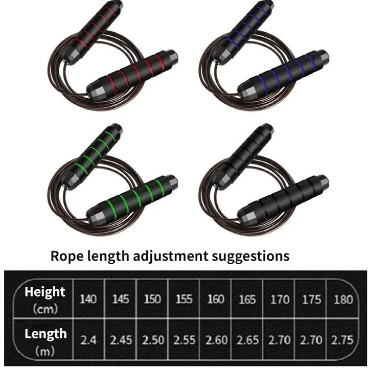 High-Quality Tangle-Free Jump Rope with Ball Bearings – Adjustable 3m Speed Cable Skipping Rope for Gym, Cardio, and Cross Training, Steel Wire with PVC Coating, Non-Slip EVA Handles, Ideal for Fitness, Weight Loss, and Boxing