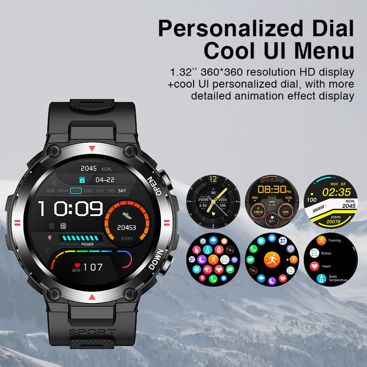 Premium Military-Grade Smartwatch for Men – 1.43'' AMOLED Display, Bluetooth Calling, Waterproof, Fitness Tracker, 420mAh 