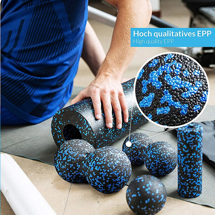Premium EPP Fascia Massage Foam Rollers & Fitness Balls Set for Deep Tissue, Trigger Point Relief, Muscle Recovery, Yoga