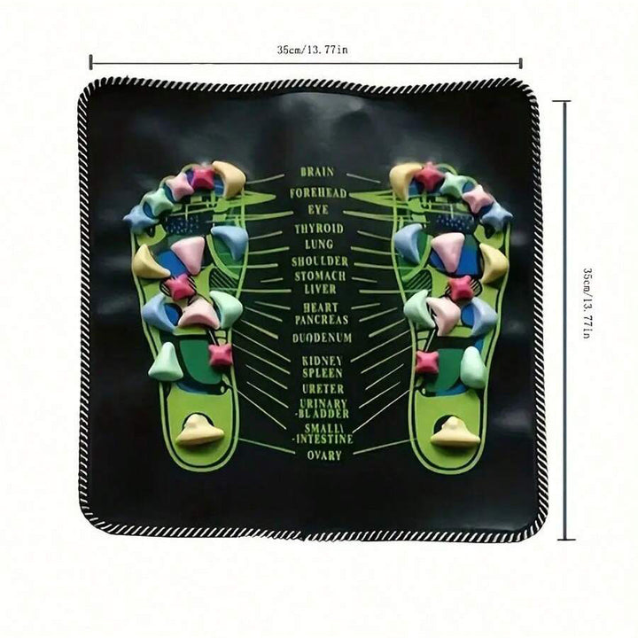 High-Quality Foot Massage Mat, 35x35cm Acupressure Pebble Yoga Mat for Body Pain Relief, Toe Pressure, Health & Fitness, 