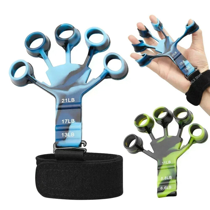 Premium Finger Strengthener & Hand Exerciser - 5 Resistance Levels for Grip, Finger, and Wrist Training - Durable Silicone