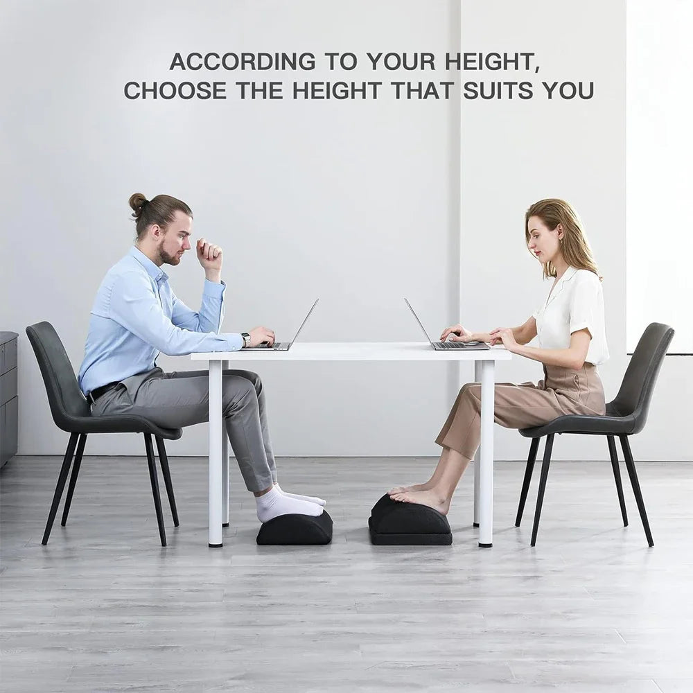 Premium Adjustable Memory Foam Under Desk Foot Rest for Office Chair & Gaming, Ergonomic Support for Back, Hip, Knee, 