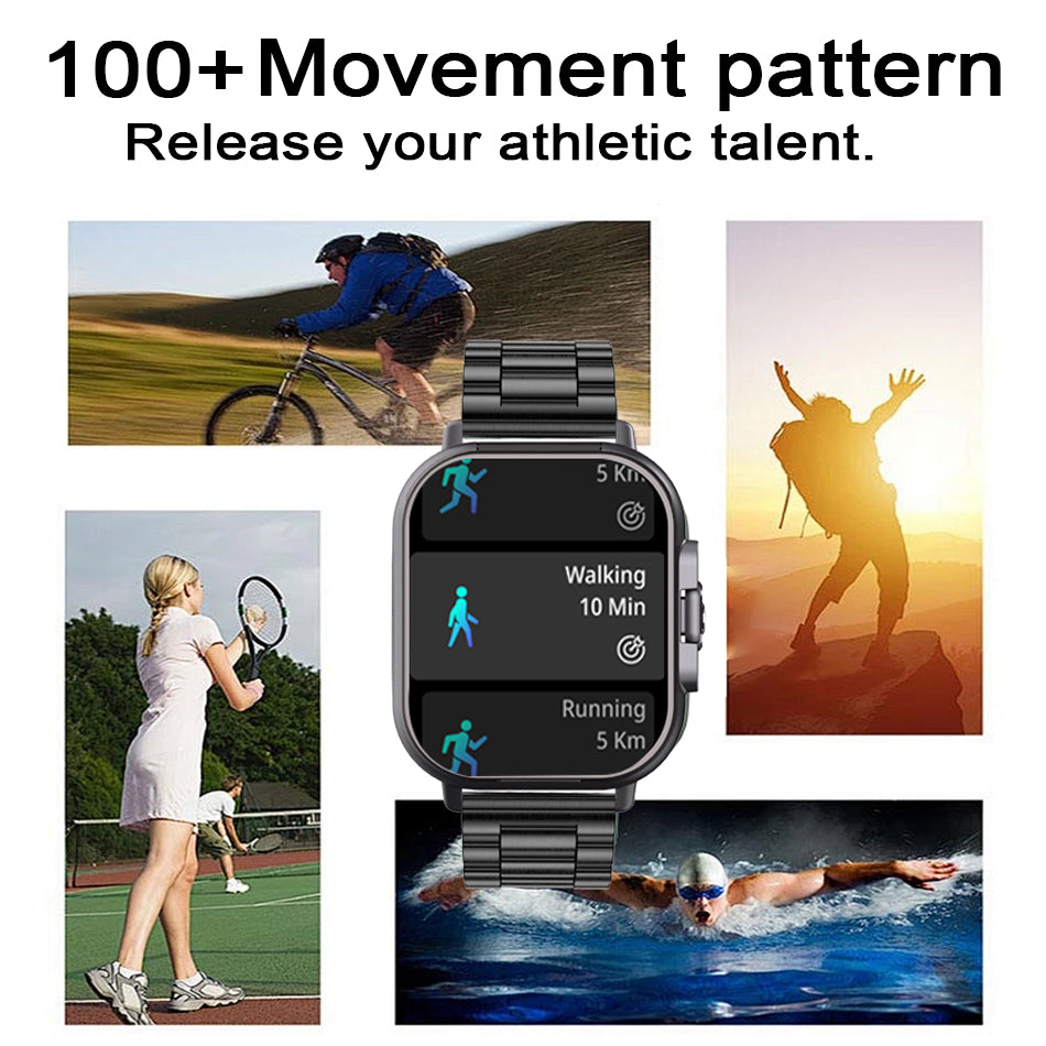 Premium 2024 Smartwatch with Earphones – Bluetooth Call, GPS Tracker, Heart Rate Monitor, Music Playback, Fitness Tracker, 