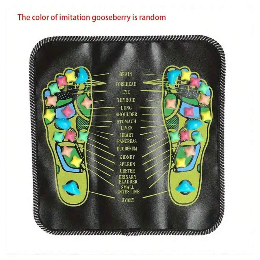 High-Quality Foot Massage Mat, 35x35cm Acupressure Pebble Yoga Mat for Body Pain Relief, Toe Pressure, Health & Fitness, 