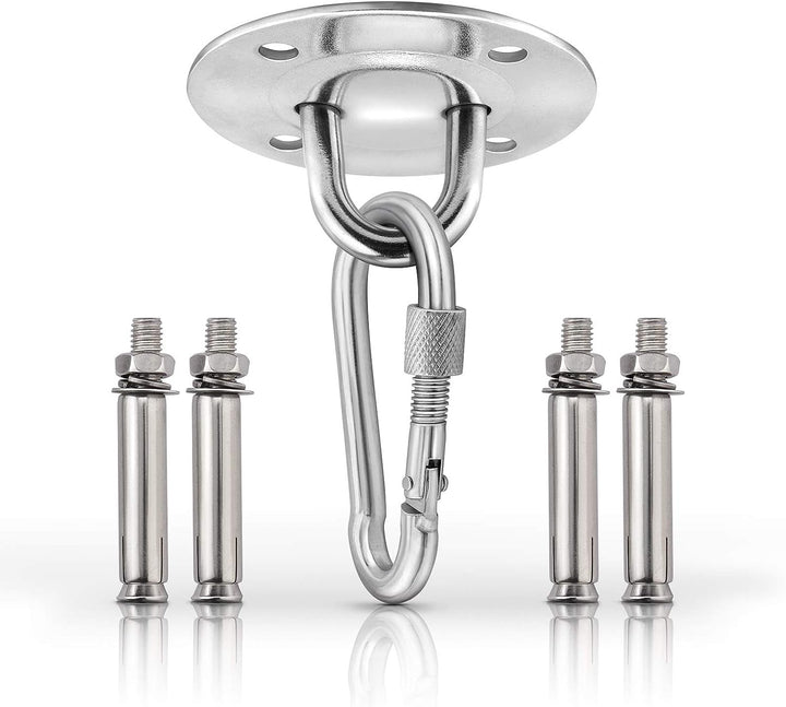 Premium Battle Rope Anchor Kit – Heavy Duty Stainless Steel Wall & Ceiling Mount Bracket for Suspension Straps, Yoga Hammocks