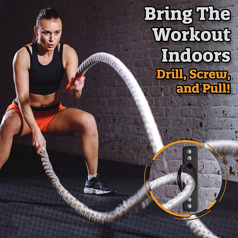 Premium Battle Rope Anchor Kit – Stainless Steel Wall & Ceiling Mount Bracket for Strength Training, Gym, Aerial Hammock & 