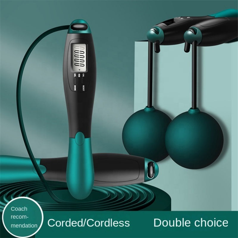 Premium Cordless Electronic Jumping Rope with LCD Screen – Smart Skipping Rope with Calorie & Jump Counter, Digital Timer for