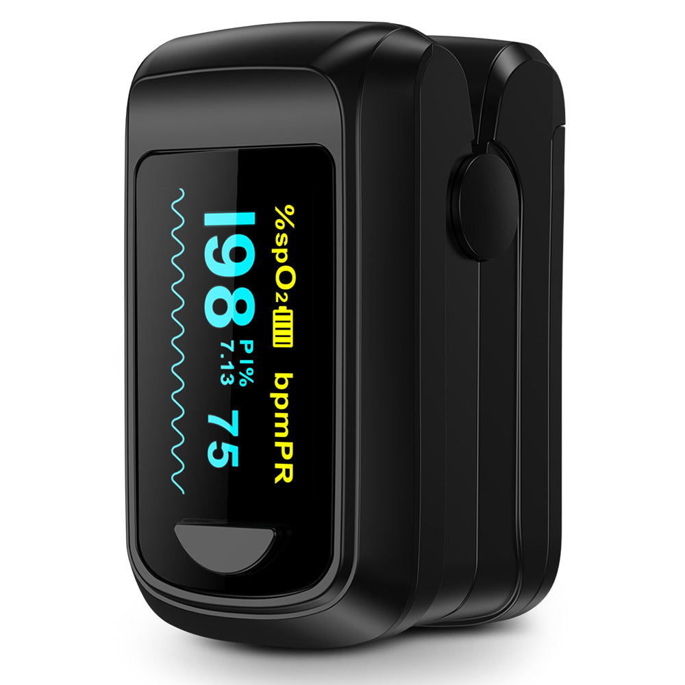 Premium Fingertip Pulse Oximeter – SPO2, Heart Rate, and Perfusion Index Monitor with OLED Display, Fast 8-Second Reading
