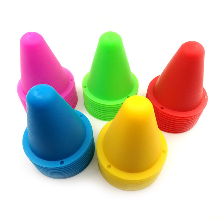 Premium Football Marking Cones – 10 Pcs Slalom Marker Set for Soccer & Roller Skating – Durable PE Material, 7.5cm Diameter,