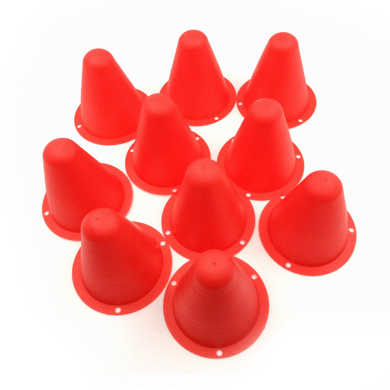 Premium Football Marking Cones – 10 Pcs Slalom Marker Set for Soccer & Roller Skating – Durable PE Material, 7.5cm Diameter,