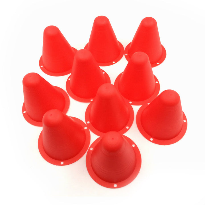 Premium Football Marking Cones – 10 Pcs Slalom Marker Set for Soccer & Roller Skating – Durable PE Material, 7.5cm Diameter,