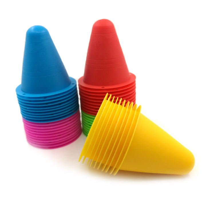 Premium Football Marking Cones – 10 Pcs Slalom Marker Set for Soccer & Roller Skating – Durable PE Material, 7.5cm Diameter,