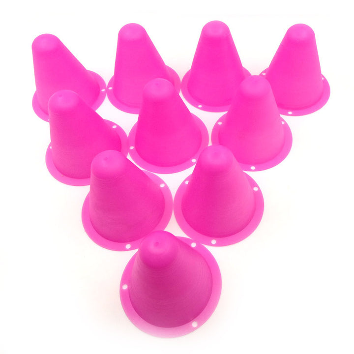 Premium Football Marking Cones – 10 Pcs Slalom Marker Set for Soccer & Roller Skating – Durable PE Material, 7.5cm Diameter,