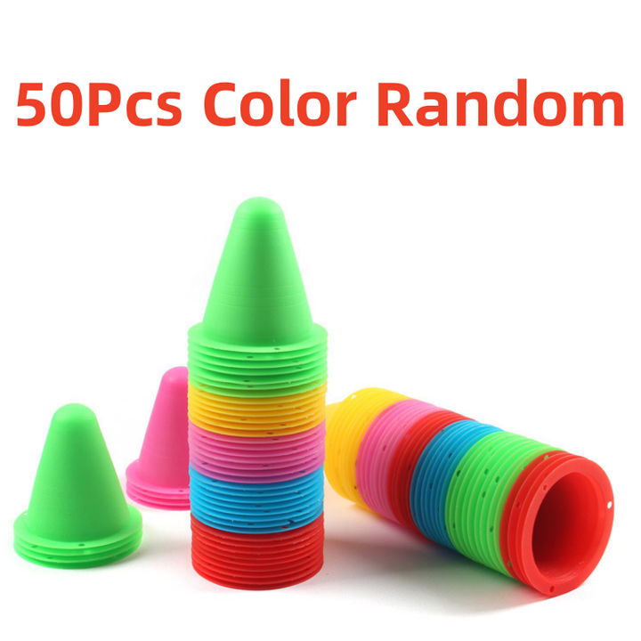 Premium Football Marking Cones – 10 Pcs Slalom Marker Set for Soccer & Roller Skating – Durable PE Material, 7.5cm Diameter,