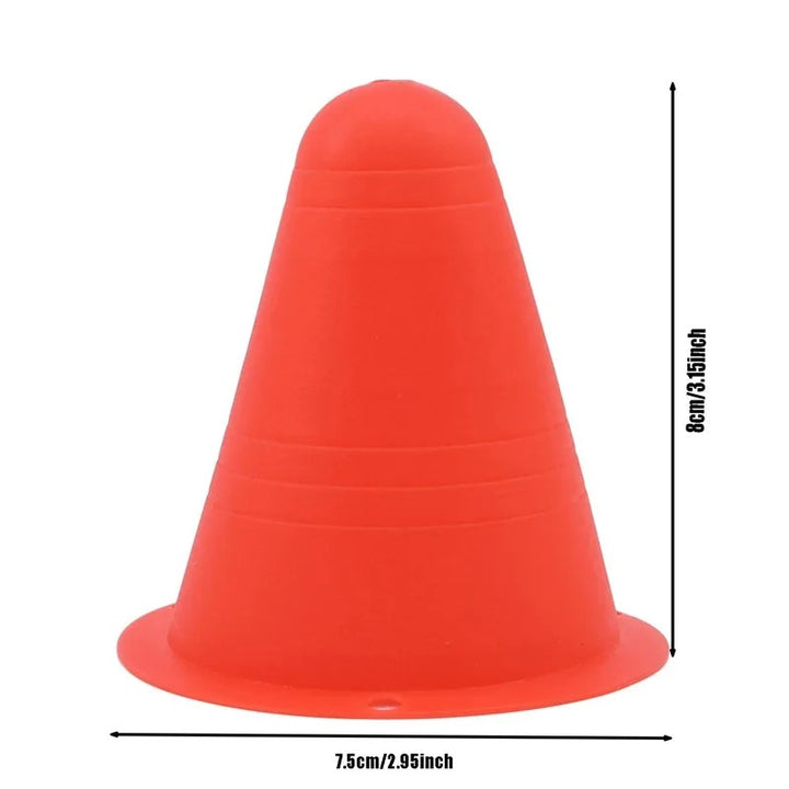 Premium Football Marking Cones – 10 Pcs Slalom Marker Set for Soccer & Roller Skating – Durable PE Material, 7.5cm Diameter, Multiple Colors