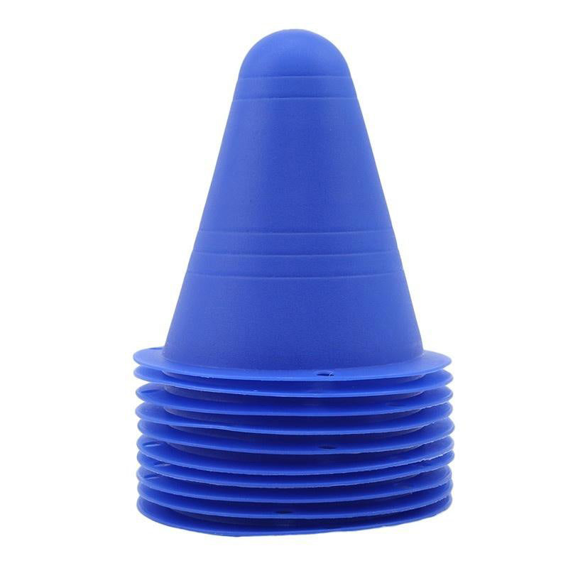 Premium Football Marking Cones – 10 Pcs Slalom Marker Set for Soccer & Roller Skating – Durable PE Material, 7.5cm Diameter,
