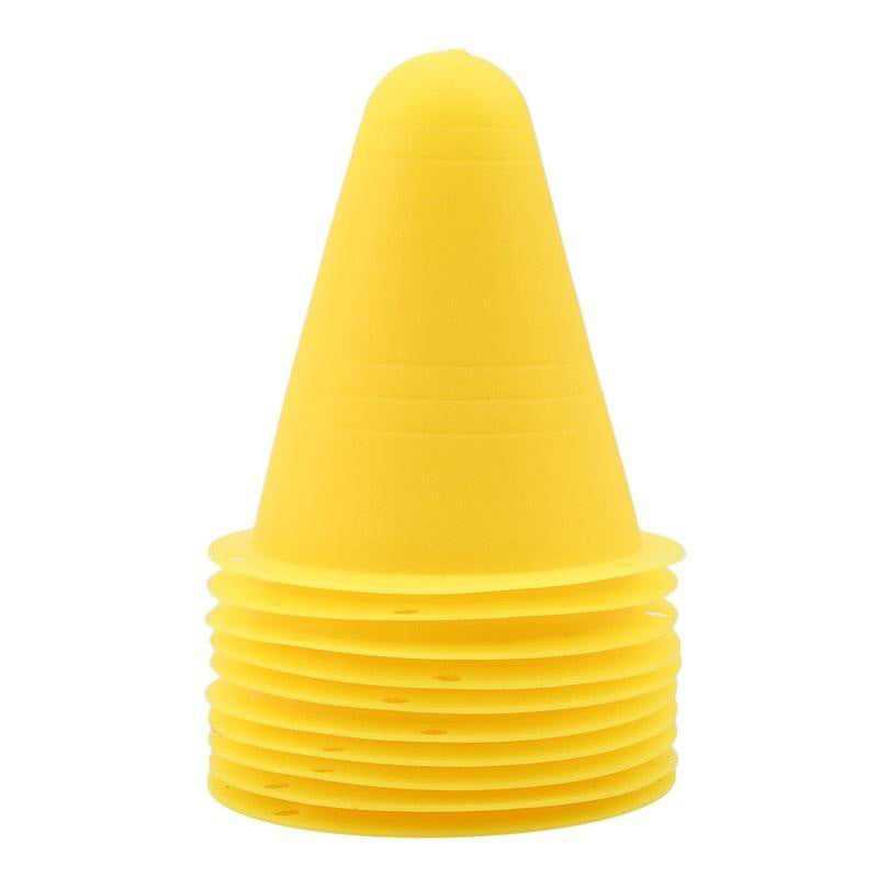 Premium Football Marking Cones – 10 Pcs Slalom Marker Set for Soccer & Roller Skating – Durable PE Material, 7.5cm Diameter,