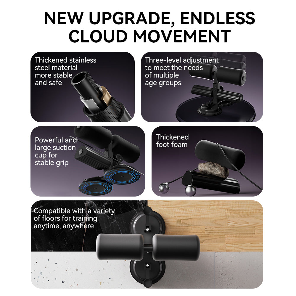 Premium Sit-Up Abdominal Trainer – Portable Core Workout Tool with Suction Cups – Easy Install Push-Up Device for Abdominal 