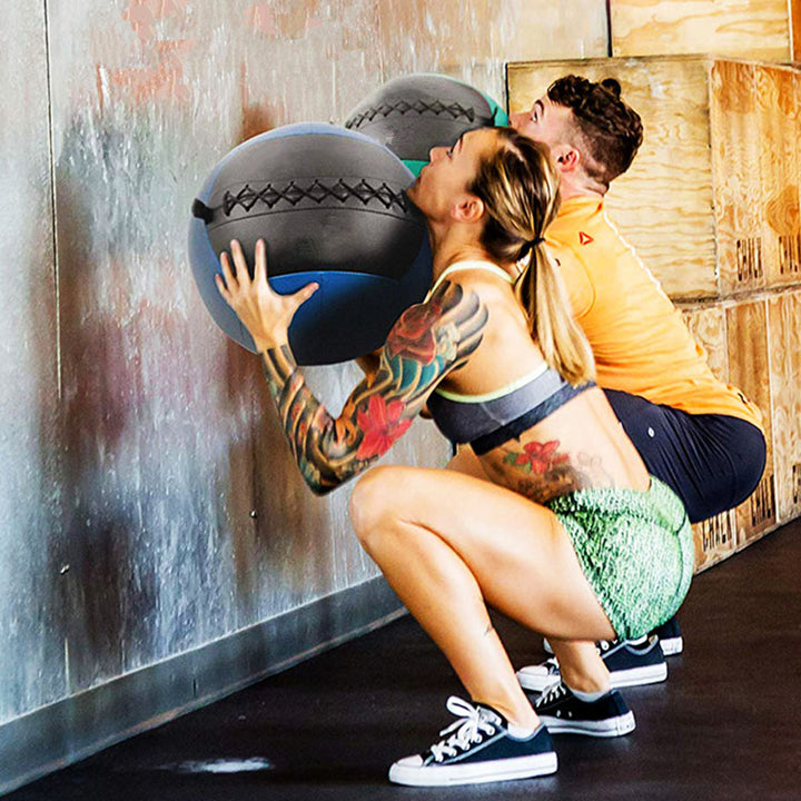 Premium Snatch Wall Medicine Ball – Adjustable 2-15kg for CrossFit & Balance Training – Soft Grip, Durable Artificial