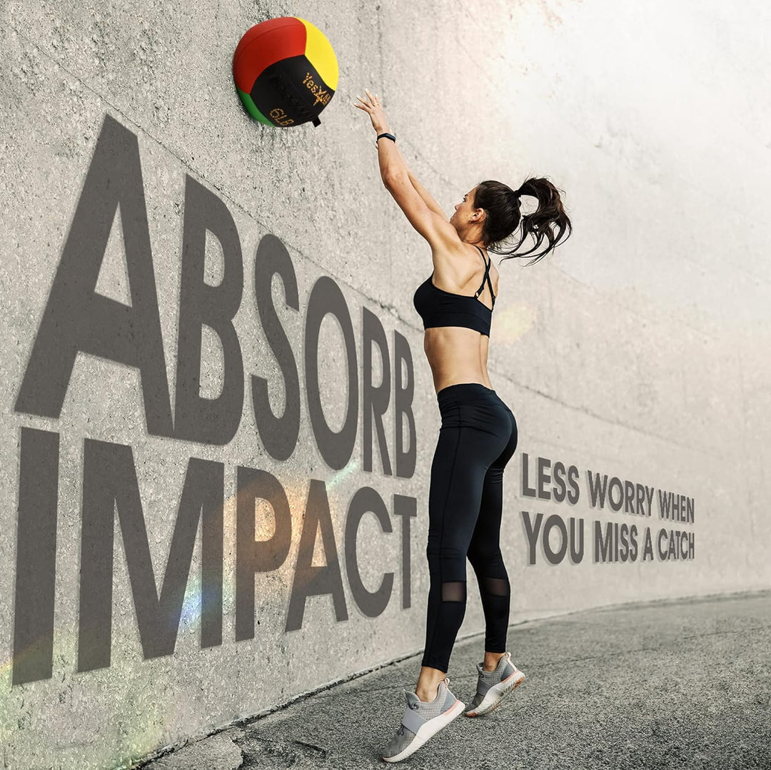 Premium Snatch Wall Medicine Ball – Adjustable 2-15kg for CrossFit & Balance Training – Soft Grip, Durable Artificial