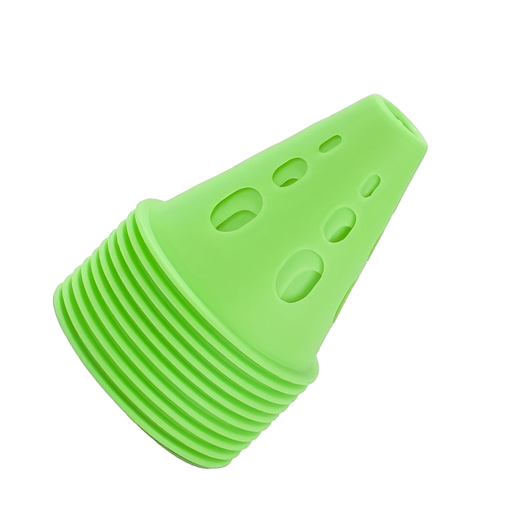 Premium Windproof Agility Marking Cones for Roller Skating & Soccer Training – 10pcs Set with Perforated Design & Storage Bag