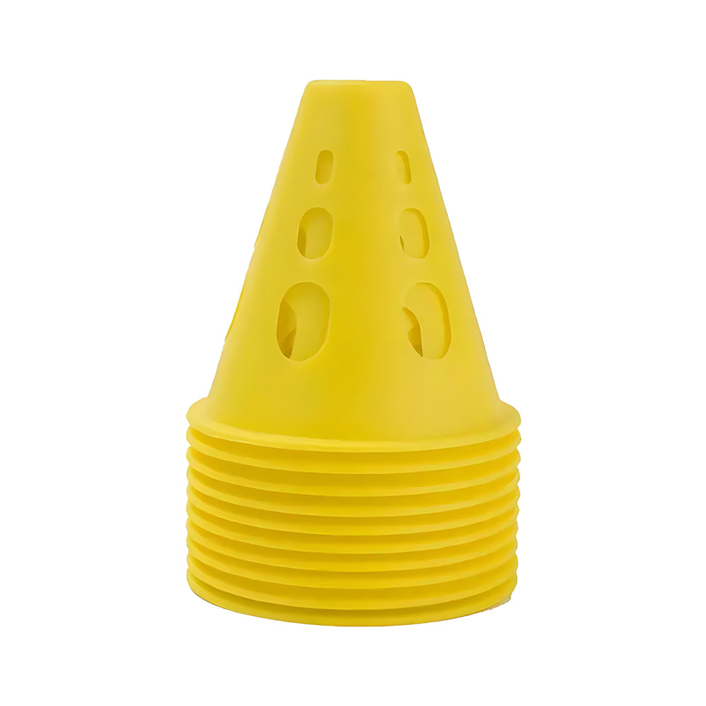 Premium Windproof Agility Marking Cones for Roller Skating & Soccer Training – 10pcs Set with Perforated Design & Storage Bag