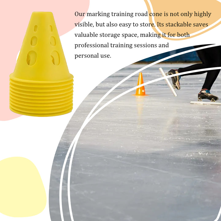Premium Windproof Agility Marking Cones for Roller Skating & Soccer Training – 10pcs Set with Perforated Design & Storage Bag