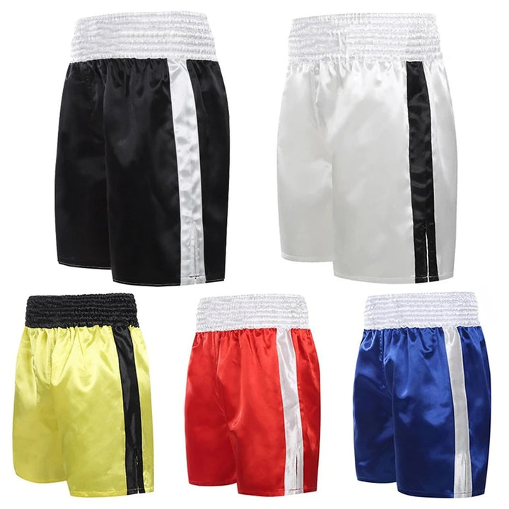 High Quality Muay Thai Fight Shorts – Unisex Kickboxing & MMA Training Pants for Men, Women, Kids, Competition & Grappling Gear with Embroidery, Adjustable Waistband, Satin Polyester, Sanda Martial Arts Clothes - StrengthXPhysiotherapy