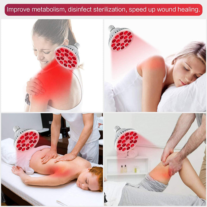 Premium Red Light Therapy Lamp for Muscle, Joint Pain Relief, Wound Healing – 660nm & 850nm Deep Penetration Infrared Bulb, 