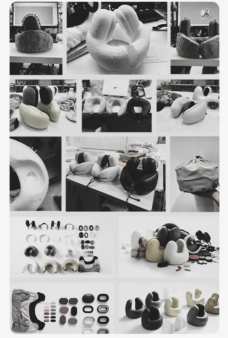 Premium U-Shaped Travel Neck Pillow – Noise Cancelling Memory Foam – Breathable Skin-Friendly Fabric – Detachable Earmuffs for Enhanced Comfort – Portable & Supportive for Travel, Office, and Home - StrengthXPhysiotherapy