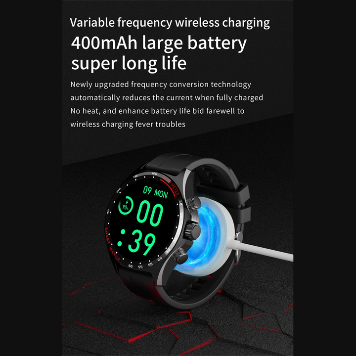 Premium Outdoor Sports GPS Smart Watch for Men – Bluetooth Call, HD AMOLED Screen, Health Monitoring, Compass, IP68 Waterproof, Multi-Sport Mode, Sleep & Blood Oxygen Monitoring, Music Control - StrengthXPhysiotherapy