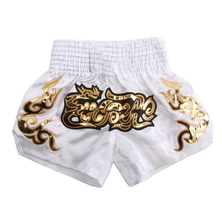 Premium Muay Thai Shorts 2024 – Unisex Boxing & Kickboxing Training Pants with Embroidery, Wide-Leg Design for Men, Women, Kids – Breathable Satin Polyester, Ideal for MMA, Sanda Martial Arts, Gym Workout Gear - StrengthXPhysiotherapy