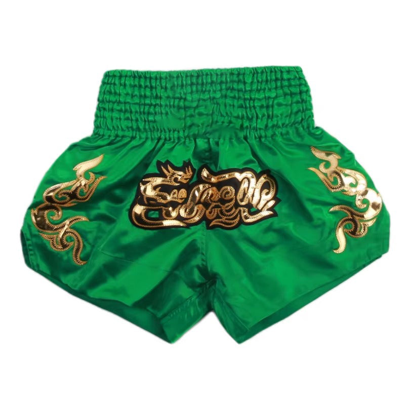 Premium Muay Thai Shorts 2024 – Unisex Boxing & Kickboxing Training Pants with Embroidery, Wide-Leg Design for Men, Women, Kids – Breathable Satin Polyester, Ideal for MMA, Sanda Martial Arts, Gym Workout Gear - StrengthXPhysiotherapy