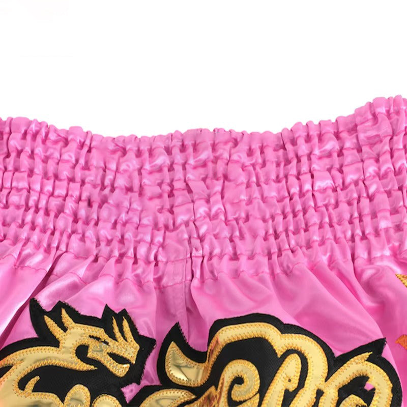 Premium Muay Thai Shorts 2024 – Unisex Boxing & Kickboxing Training Pants with Embroidery, Wide-Leg Design for Men, Women, Kids – Breathable Satin Polyester, Ideal for MMA, Sanda Martial Arts, Gym Workout Gear - StrengthXPhysiotherapy