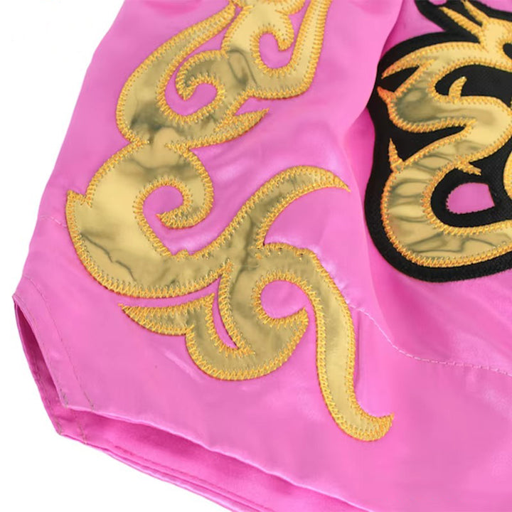 Premium Muay Thai Shorts 2024 – Unisex Boxing & Kickboxing Training Pants with Embroidery, Wide-Leg Design for Men, Women, Kids – Breathable Satin Polyester, Ideal for MMA, Sanda Martial Arts, Gym Workout Gear - StrengthXPhysiotherapy