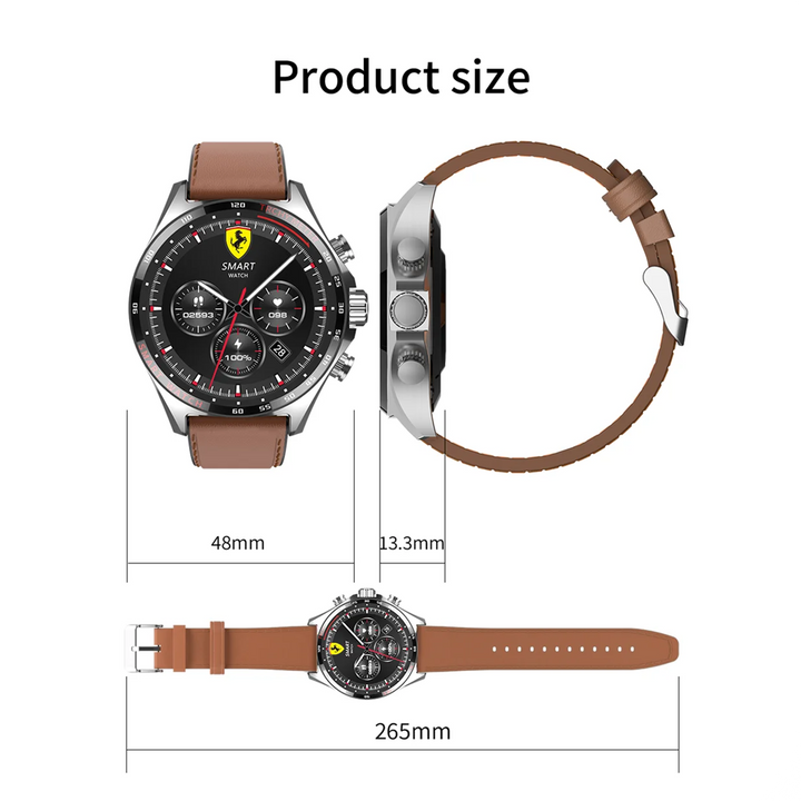Premium Outdoor Sports GPS Smart Watch for Men – Bluetooth Call, HD AMOLED Screen, Health Monitoring, Compass, IP68 Waterproof, Multi-Sport Mode, Sleep & Blood Oxygen Monitoring, Music Control - StrengthXPhysiotherapy