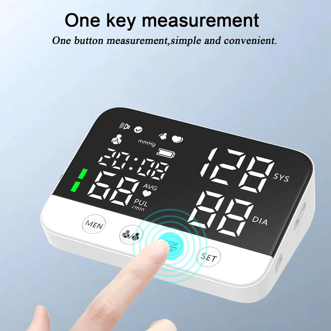 Premium Digital Upper Arm Blood Pressure Monitor – Accurate Sphygmomanometer, Full Automatic Pressurization & Decompression, LED Display, Medical BP Monitoring, 120 Set Memory, Lithium Battery Powered - StrengthXPhysiotherapy