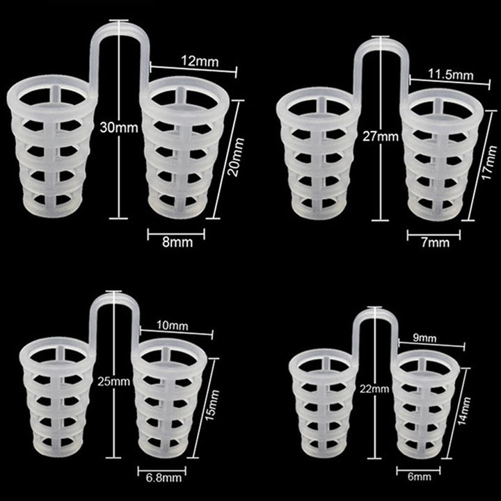 Premium Anti Snoring Silicone Nose Vents - 8pcs Nasal Dilator Set, 4 Sizes & 2 Styles (Hollow & Solid), Comfortable Snoring