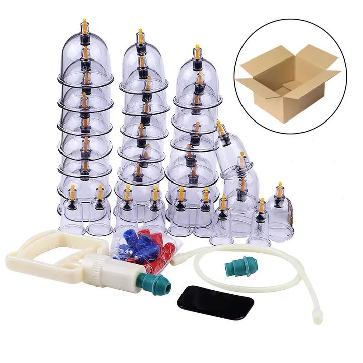 Premium Cupping Therapy Set – Vacuum Suction Cups for Massage, Anti-Cellulite, and Physiotherapy, Relieves Back, Neck, and Leg Pain, Improves Blood Flow, and Encourages Relaxation, Easy-to-Use with Pistol Grip Pump - StrengthXPhysiotherapy